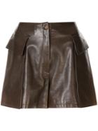 Hermès Pre-owned Leather Shorts - Brown