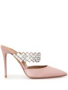 Aquazzura Heeled Satin Mules - Pink