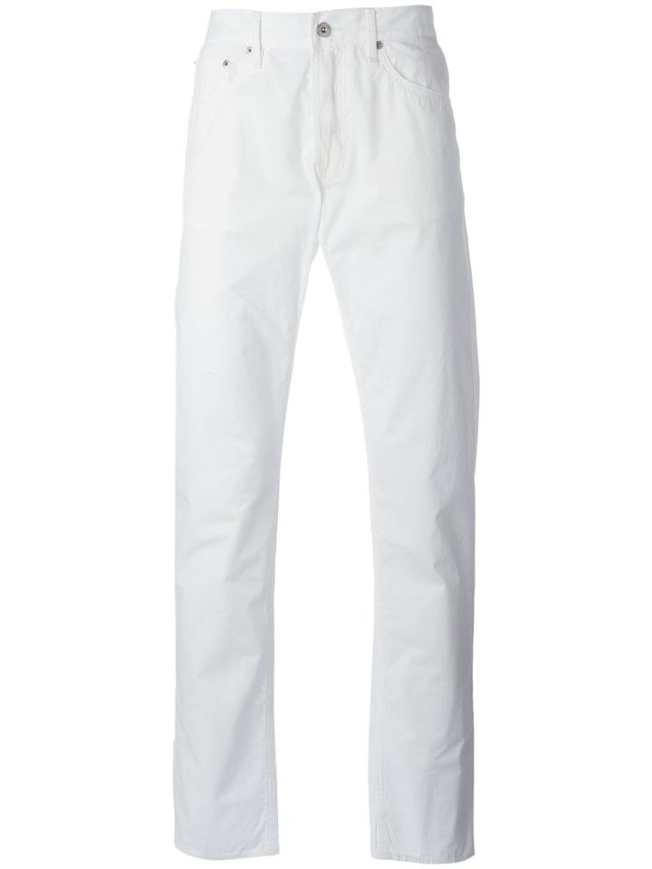 Stone Island Bianco Trousers, Men's, Size: 34, White, Cotton