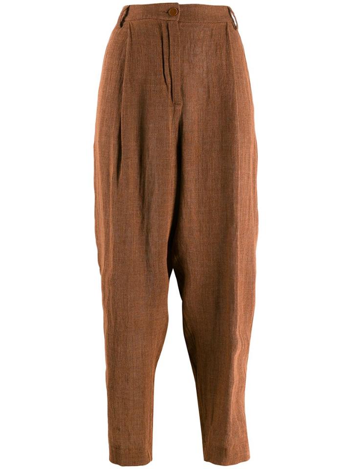 Barena Tapered Cropped Trousers - Brown