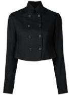 Forme D'expression Double Breasted Cropped Jacket - Black