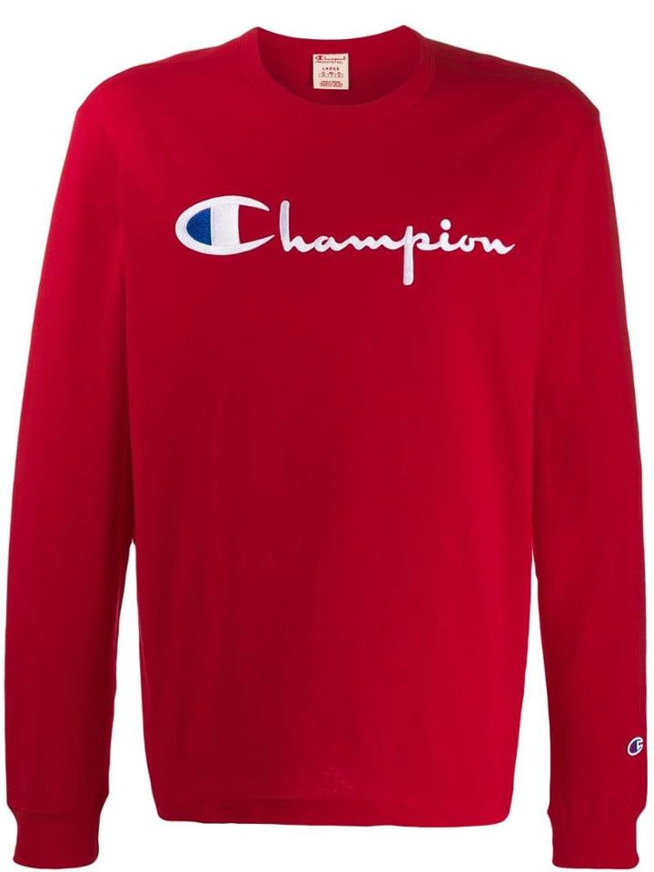 Champion Contrast Logo Sweatshirt - Red