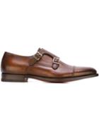 Santoni Monk Shoes, Men's, Size: 9.5, Brown, Leather