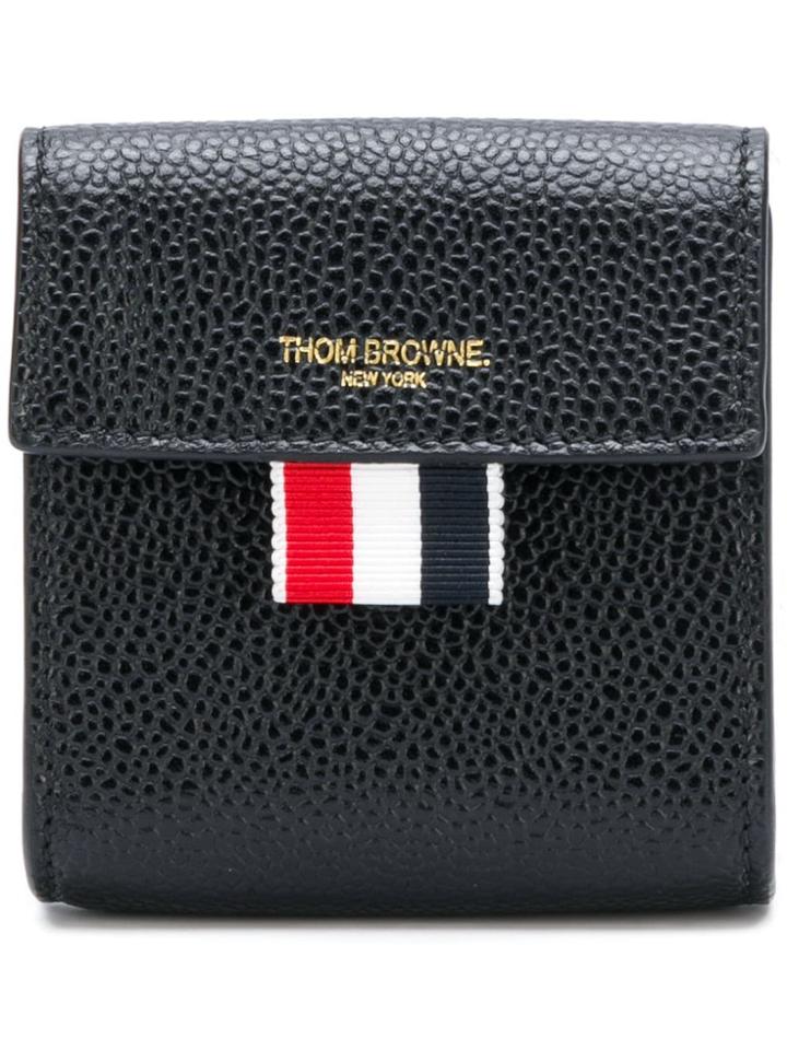 Thom Browne Clasped Leather Large Coin Case - Black