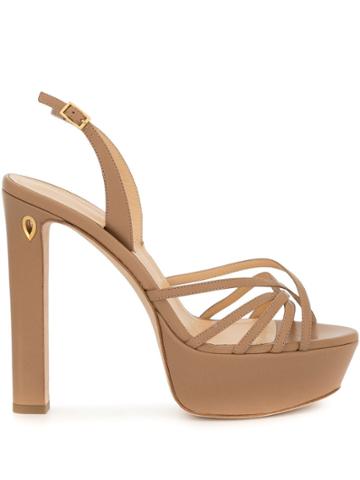 Jennifer Chamandi Sling-back Platform Sandals - Neutrals