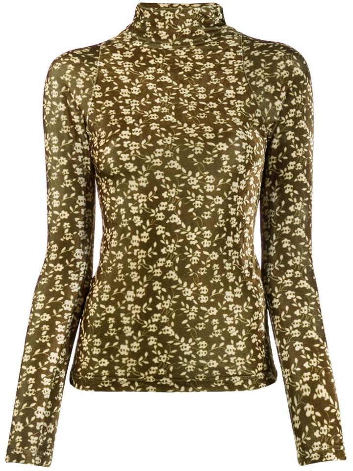 Dodo Bar Or Rollneck Floral Slim-fit Sweater - Green
