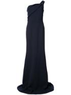 Roland Mouret Draped Sleeve Gown - Blue