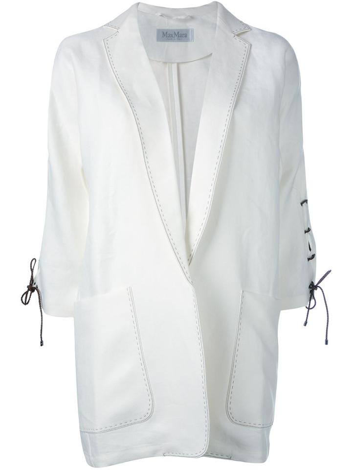 Max Mara Deruta Blazer, Women's, Size: 38, White, Linen/flax