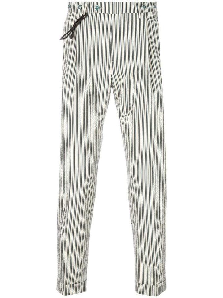 Berwich Striped Tapered Trousers - Neutrals