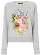 Diesel - Floral-print Sweatshirt - Women - Cotton - M, Grey, Cotton