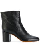 Santoni Block Heel Ankle Boots - Black