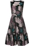 Co Floral Jacquard Dress, Women's, Size: Large, Black, Acetate/polyester/polyamide
