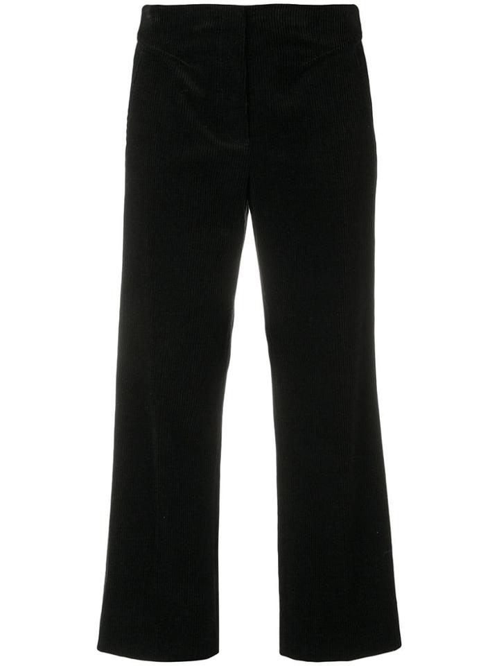 Luisa Cerano Cropped Corduroy Trousers - Black
