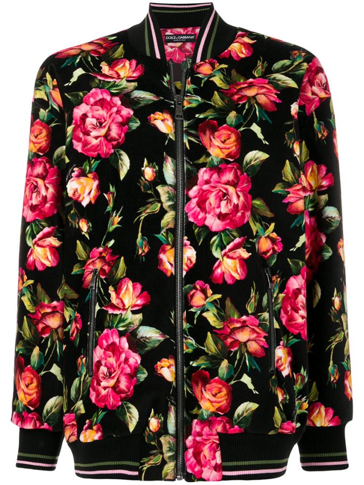 Dolce & Gabbana Floral Bomber Jacket - Multicolour