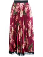 Twin-set Pleated Floral Skirt - Pink