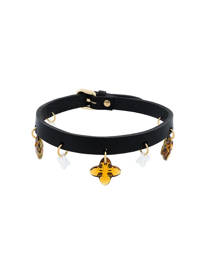 Absidem Cross Rhinestone Choker - Black