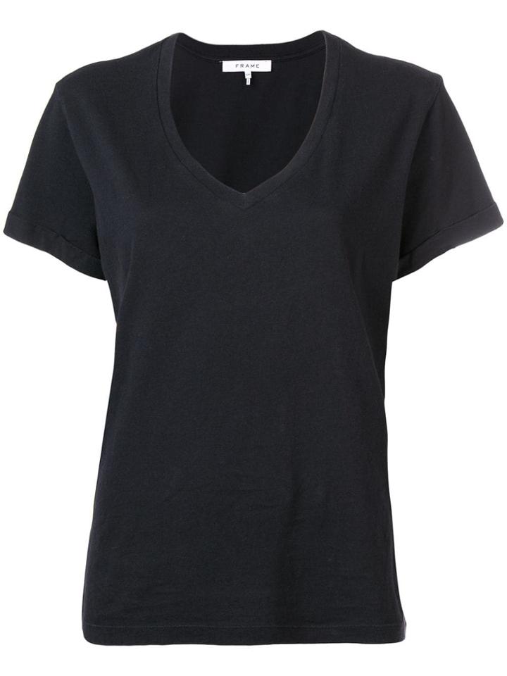 Frame V-neck T-shirt - Black