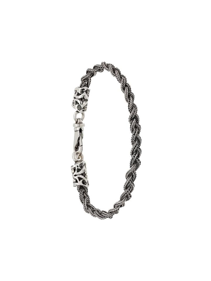 Emanuele Bicocchi Slim Woven Chain Bracelet - Silver
