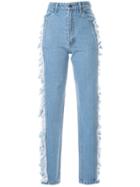 Pony Stone Straight-leg Distressed Jeans - Blue