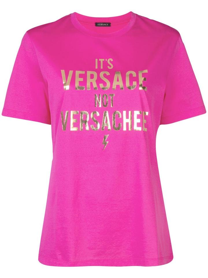 Versace Versachee-print T-shirt - Pink