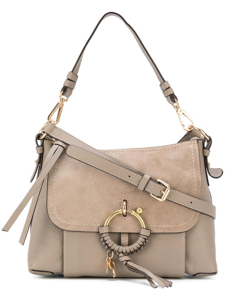 See By Chloé - Joan Cross Body Satchel - Women - Cotton/calf Leather - One Size, Grey, Cotton/calf Leather