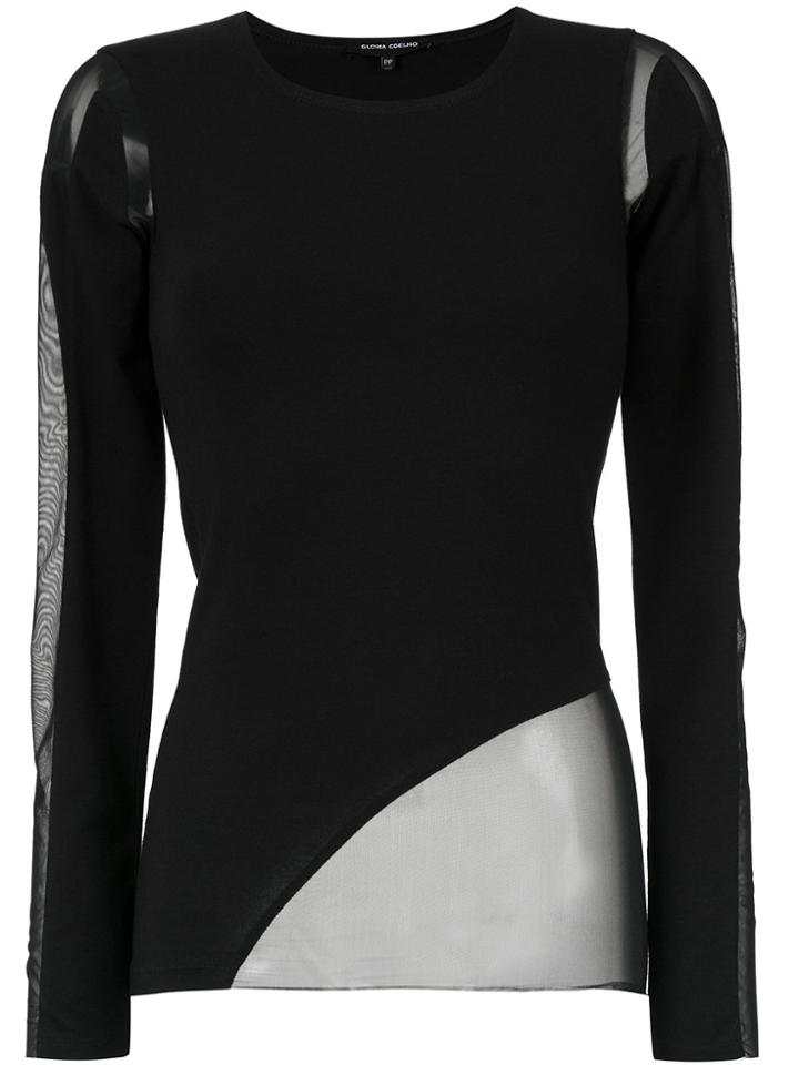 Gloria Coelho Sheer Panels T-shirt - Black