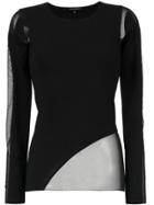 Gloria Coelho Sheer Panels T-shirt - Black