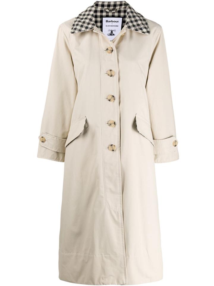 Barbour Checked Collar Raincoat - Neutrals