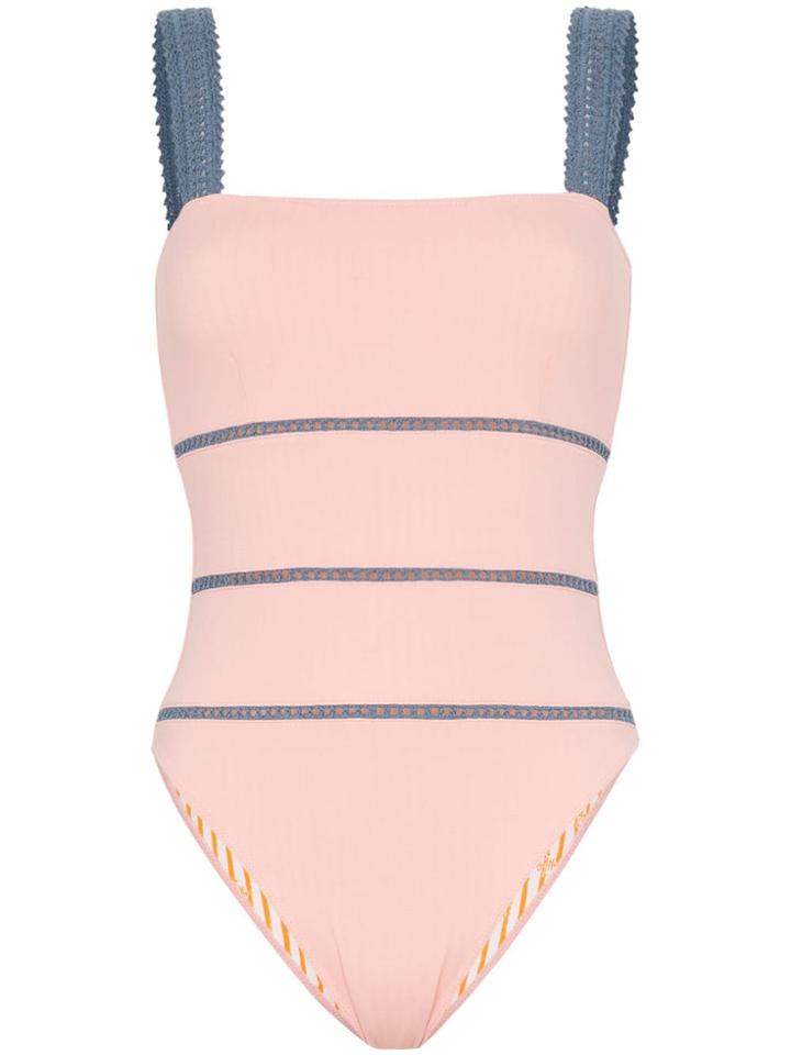 She Made Me Lilah Crochet Swimsuit - Pink