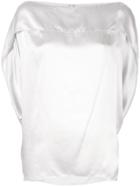 Poiret Batwing Sleeve Satin Top - Grey