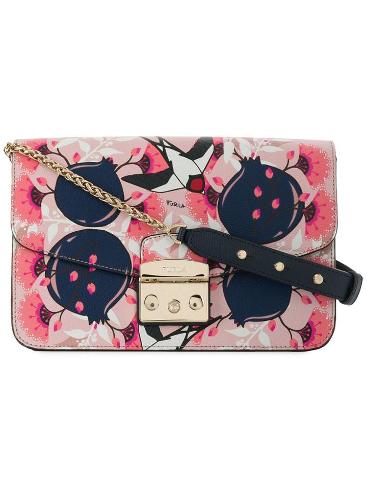 Furla Magnolia Printed Cross Body Bag - Pink & Purple