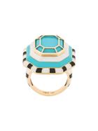 Nevernot Geometric Embellished Ring - Blue
