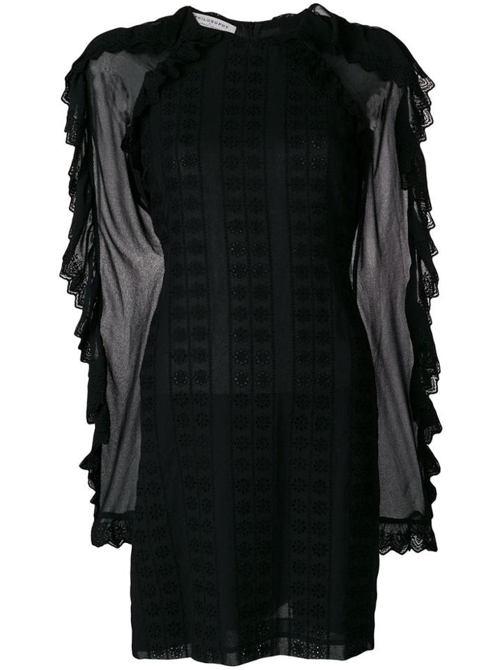 Philosophy Di Lorenzo Serafini Scalloped Mini Dress - Black