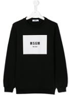 Msgm Kids - Logo Print Sweatshirt - Kids - Cotton - 14 Yrs, Black