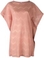 M Missoni - Oversized Zigzag Jumper - Women - Cotton/polyamide/polyester/metallized Polyamide - L, Women's, Pink/purple, Cotton/polyamide/polyester/metallized Polyamide