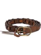 Saint Laurent Braided Belt, Men's, Size: 100, Brown, Calf Leather
