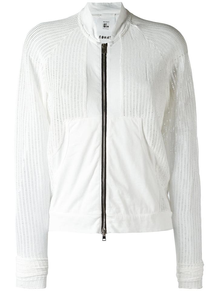 Lost & Found Rooms - Knitted Bomber Jacket - Women - Cotton/spandex/elastane - Xs, White, Cotton/spandex/elastane