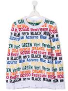 Msgm Kids Slogan Colour-block Sweater - White