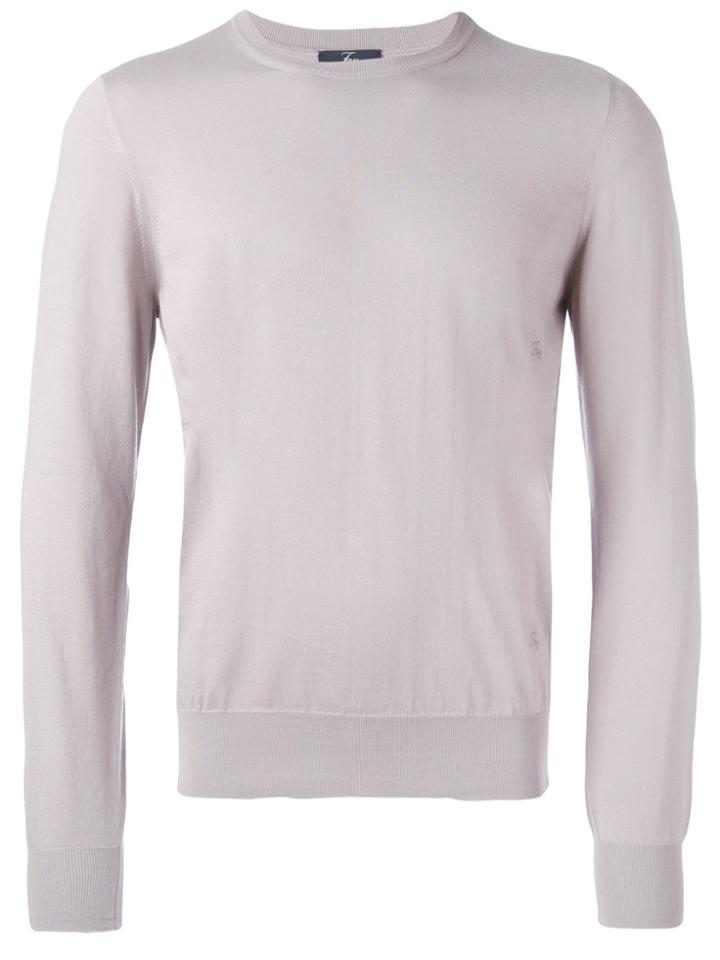 Fay V-neck Jumper - Grey