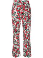 Marni Poetry Flower Cropped Trousers - Red