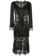 Dolce & Gabbana Sheer Lace Panels Dress - Black