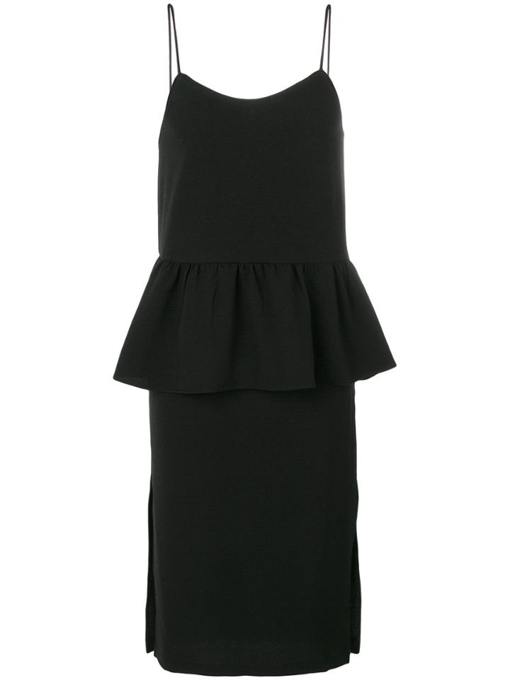 Ganni Flared Waist Shift Dress - Black