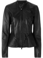 Drome Peplum Leather Jacket - Black