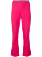 Twin-set Cropped Flare Leg Trousers - Pink & Purple