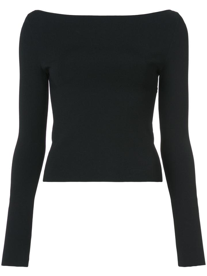 Oscar De La Renta Knotted-back Top - Black
