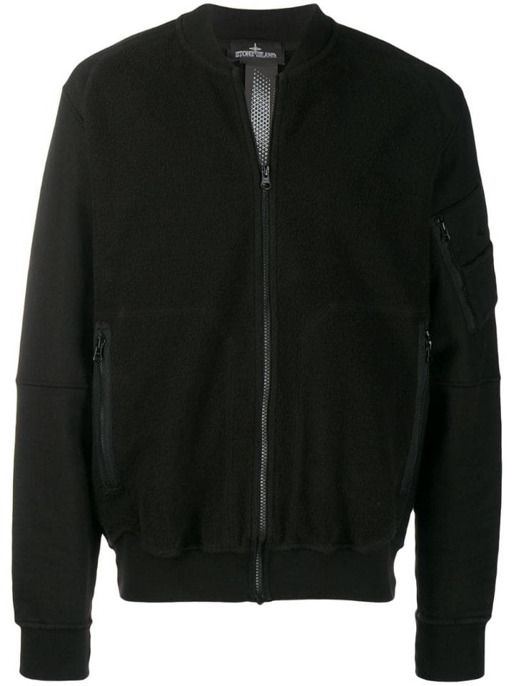 Stone Island Shadow Project Zip Front Sweatshirt - Black