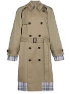 John Lawrence Sullivan Check Lined Trench Coat - Nude & Neutrals