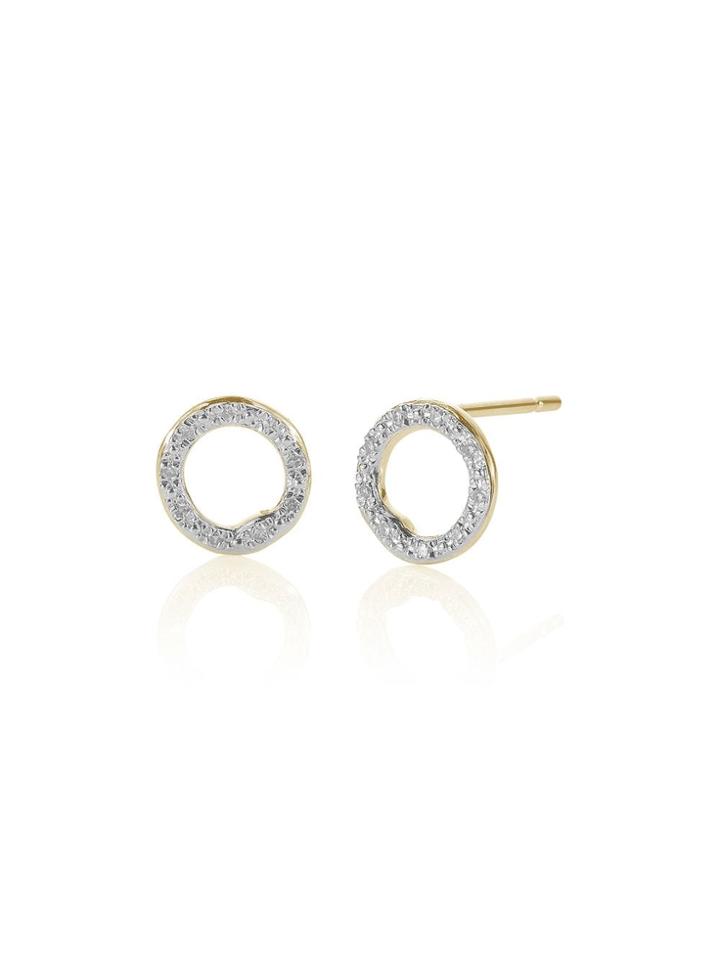 Monica Vinader Gp Riva Diamond Stud Earrings - Gold