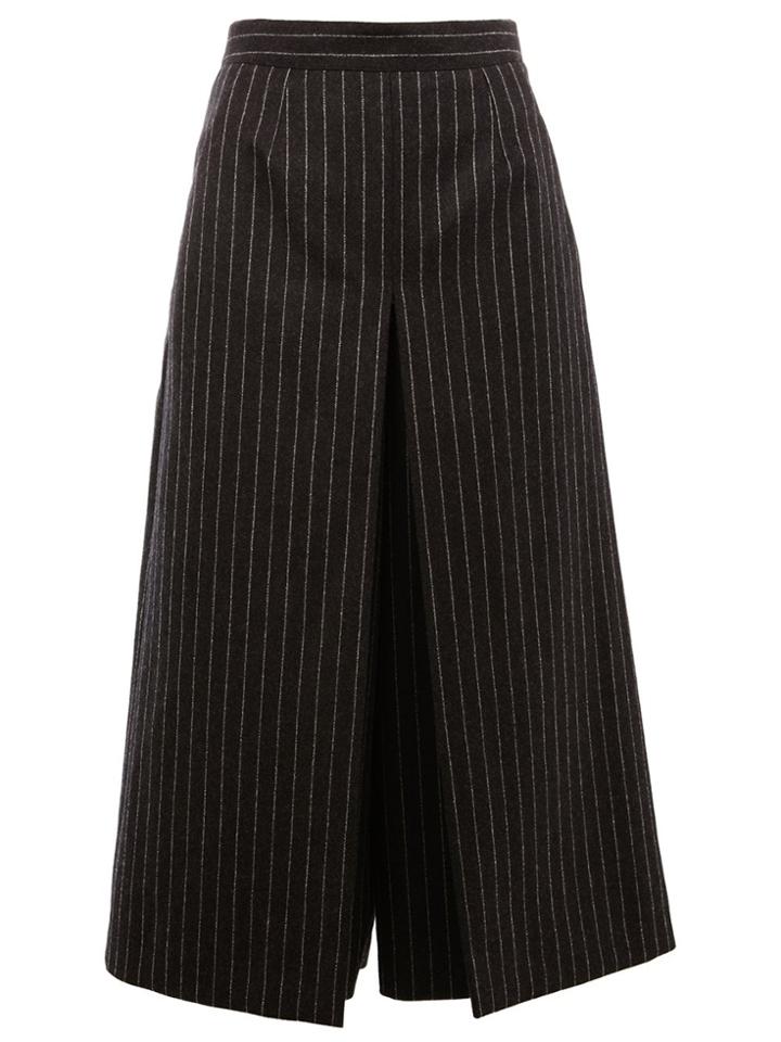 Saint Laurent Pinstripe Skirt Trousers - Grey