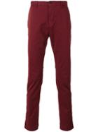 Incotex Slim-fit Chinos, Men's, Size: 33, Red, Cotton/spandex/elastane
